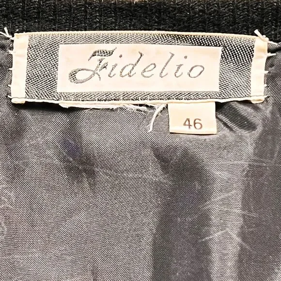 Mid-Century Fidelio Lambswool & Angora Blend, Black Beaded Cardigan